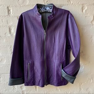 Reversible (faux??) leather jacket